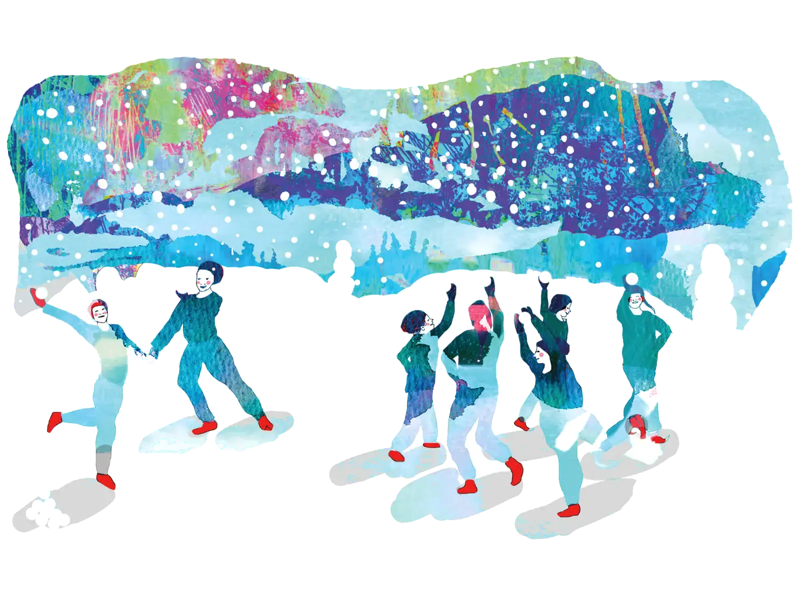 Frosty winter, illustration by Lotta Vuorma